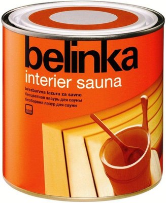 Лазурь для бань и саун Belinka Interier Sauna, 0,75 л, бесцветный 51098 фото