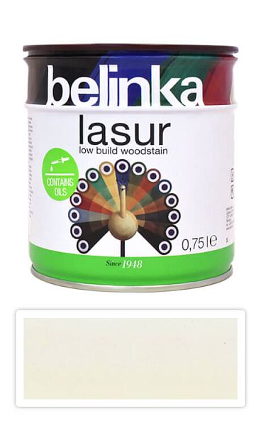 Краска-лазурь для древесины Belinka Lasur, 0,75 л, 11 белая 42840 фото